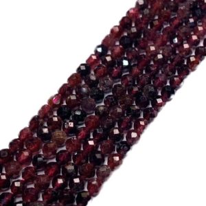 Garnet gemstone ball bead 3mm - Qty: Approx 124 pcs - GE1964
