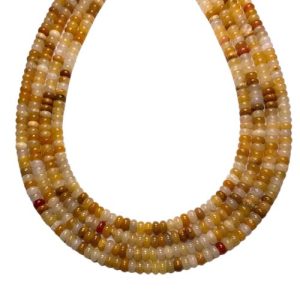 Natural Topaz Jade rondelle gemstone bead - 4mm x 2.5mm - GE1976