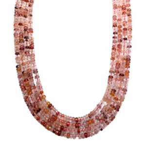 Natural Red Quartz rondelle gemstone bead - 4mm x 2.5mm - GE1979