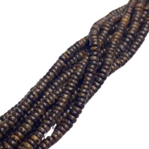 Natural Coffee Jasper rondelle gemstone bead - 4mm x 2.5mm - GE1976