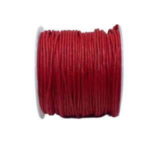 Waxed cotton cord 1mm Red - Qty: 10m - ST1461
