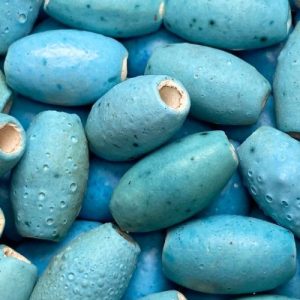 Handmade glazed ceramic barrel bead - Qty: 5 pcs - CR2065