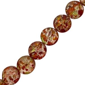 Venetian glass red circle beads - Qty: 22 pcs - FB0702