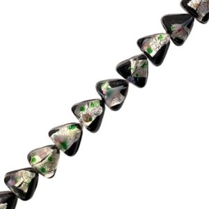 Venetian glass black triangle beads - Qty: 29 pcs - FB0705