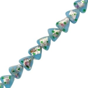 Venetian glass blue triangle beads - Qty: 25 pcs - FB0710