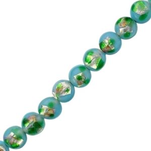 Venetian glass blue circle beads - Qty: 30 pcs - FB0711