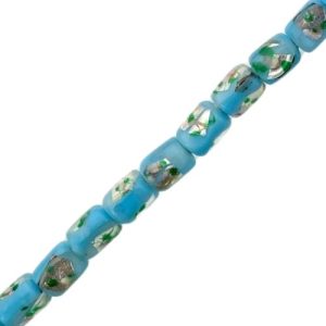 Venetian glass blue barrel beads - Qty: 30 pcs - FB0713