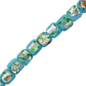 Venetian glass blue cube beads - Qty: 30 pcs - FB0714