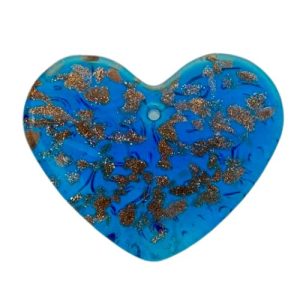 Foil glass heart pendant - FB0800