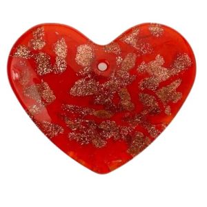 Foil glass heart pendant - FB0801