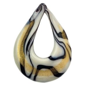Foil glass teardrop pendant - FB0802