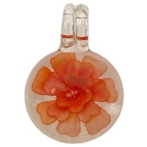 Foil glass flower pendant - FB0810