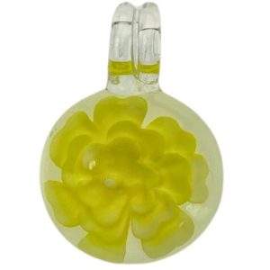 Foil glass flower pendant - FB0813