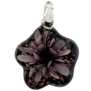 Foil glass flower pendant - FB0815