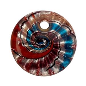 Foil glass round pendant - FB0818