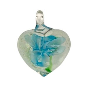 Foil glass heart pendant - FB0825