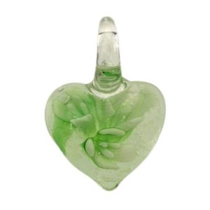 Foil glass heart pendant - FB0826
