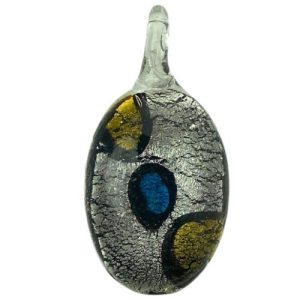 Foil glass oval pendant - FB0829