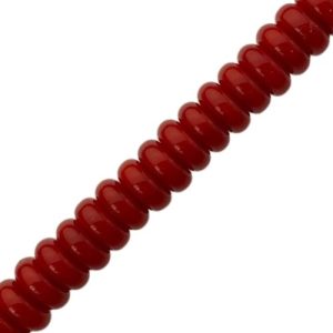 Glass rondelle bead 8mm x 4mm x 8mm - Red - Qty: 80 pcs. - GB2371