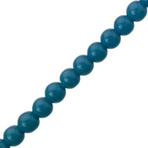 Glass ball bead 6mm - Steel blue - Qty: 68 pcs - GB9128