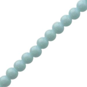 Glass ball bead 6mm - Light blue - Qty: 68 pcs - GB9129
