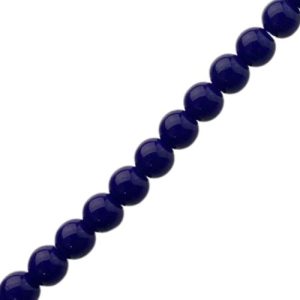 Glass ball bead 6mm - Dark blue - Qty: 68 pcs - GB9128