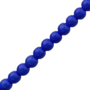 Glass ball bead 6mm - Royal blue - Qty: 68 pcs - GB9128