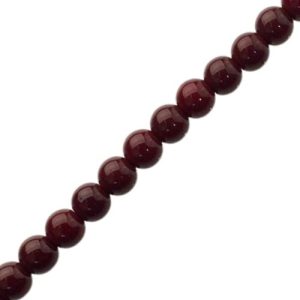 Glass ball bead 6mm - Dark Red - Qty: 68 pcs - GB9132