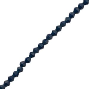 Faceted glass bicone bead navy blue 4mm - Qty: 85 pcs. - GB9135