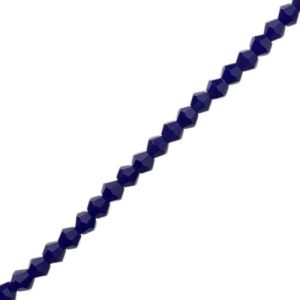 Faceted glass bicone bead dark blue 4mm - Qty: 85 pcs. - GB9136