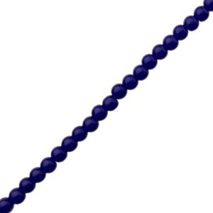 Glass ball bead 4mm - Dark blue - Qty: 98 pcs - GB9137