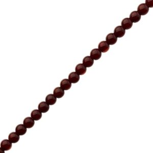 Glass ball bead 4mm - Dark Red - Qty: 98 pcs - GB9142