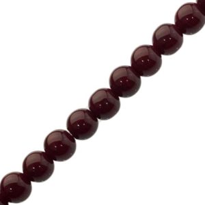 Glass ball bead 8mm - Dark Red - Qty: 53 pcs - GB9145