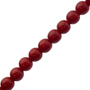 Glass ball bead 8mm - Red - Qty: 53 pcs - GB9146