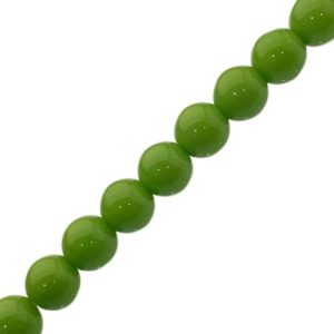 Glass ball bead 8mm - Lime Green - Qty: 53 pcs - GB9147