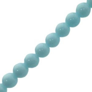 Glass ball bead 8mm - Sky Blue - Qty: 53 pcs - GB9151