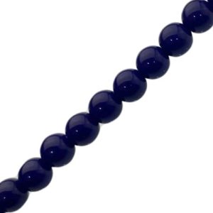 Glass ball bead 8mm - Dark Blue - Qty: 53 pcs - GB9152