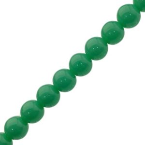 Glass ball bead 8mm - Green - Qty: 53 pcs - GB9153