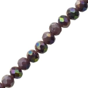 Electroplate glass rondelle bead 6x5mm - Slate - Qty: 85 pcs - GB9154
