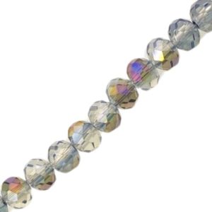 Electroplate glass rondelle bead 6x5mm - Purple - Qty: 85 pcs - GB9155