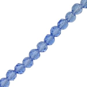 Faceted transparent round glass bead 6mm - Sky Blue - Qty: 92 pcs. - GB9159