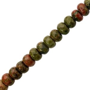 Natural Unakite rondelle bead 8x5mm - Qty: 70pcs - GE2001