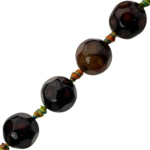 Faceted agate ball bead 15mm - Qty: 17 pcs. - GE2006