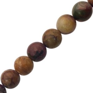 Picasso Jasper ball bead 10mm - Qty: 37 pcs. - GE2012