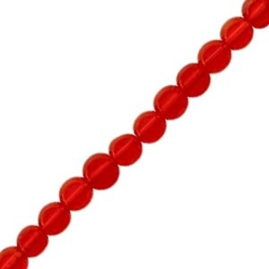Glass circle bead 6mm - red - Qty: 66 pcs - GB0349