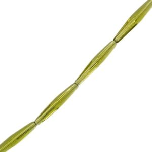 Elongated faceted glass bicone bead - Citrus Green - Qty: 16 pcs. - GB0548