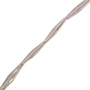 Elongated faceted glass bicone bead - Pink - Qty: 16 pcs. - GB0547