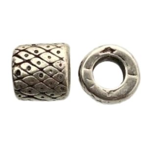 Large hole metal bead - Qty: 12 pcs - LF2804