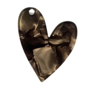 Resin heart pendant - Qty: 2 pcs - RE0075