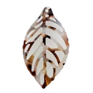 Resin leaf pendant - Qty: 2 pcs - RE0076